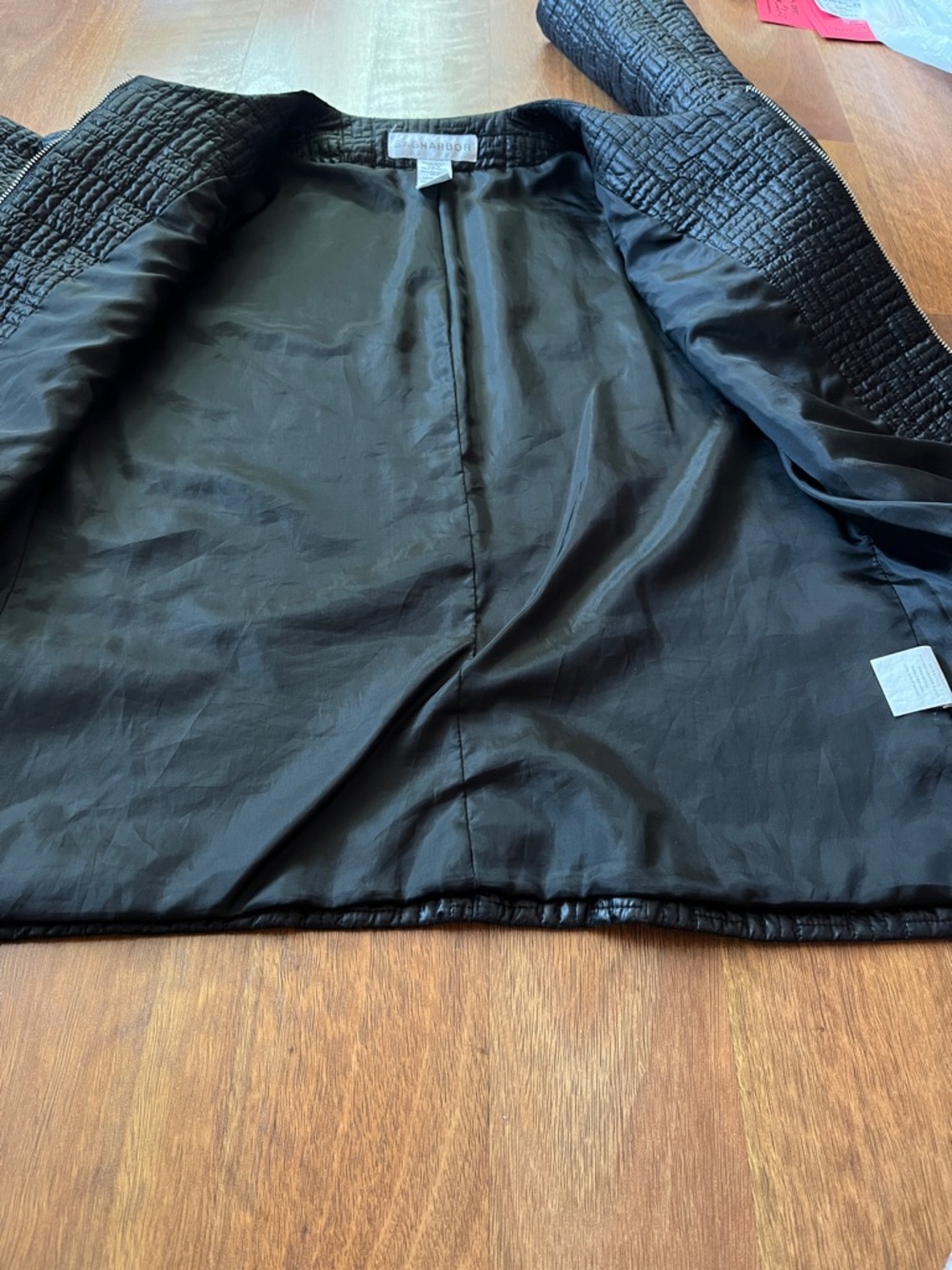 Like new Sag Harbor Black Quilted Metal Zip-Front Lined Jacket - Picture 12 of 13